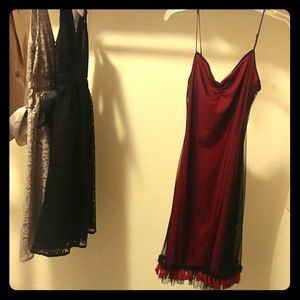 Betsey Johnson red silk cocktail dress